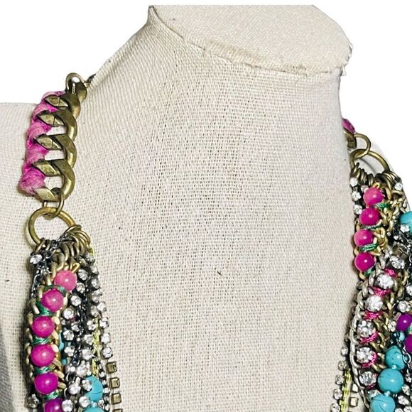 STELLA & DOT Bamboleo Jade Turquoise Crystal  Necklace RETIRED Retail $228 - Picture 7 of 8
